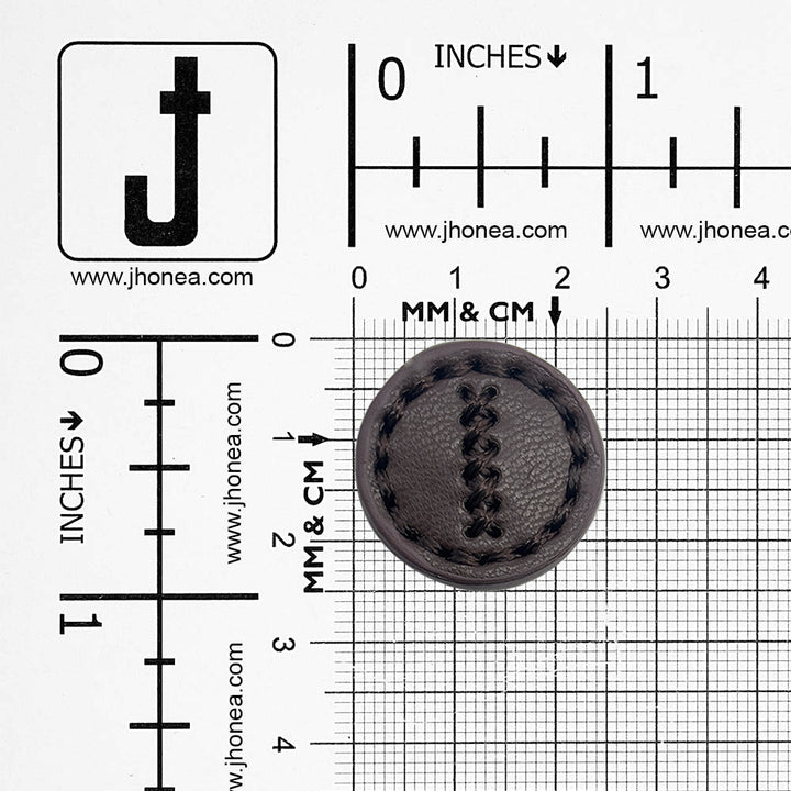 Dark Brown Elegant Stitched PU Leather Down Loop Button