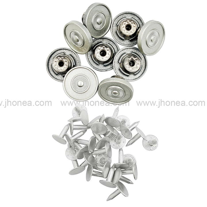 Elegant 17mm Matte Finish Metal Jeans Button for Denim Clothing