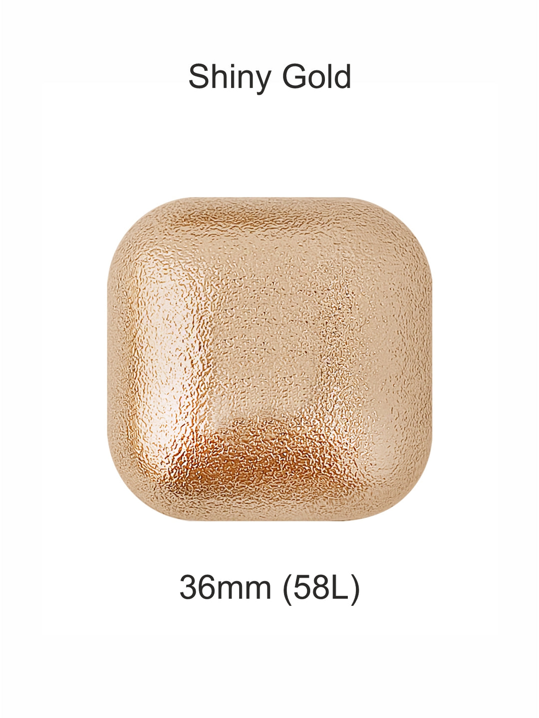 Big Size Rounded Square Shape Shiny Downhole Loop Metal Buttons