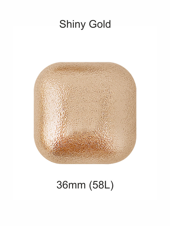 Big Size Rounded Square Shape Shiny Downhole Loop Metal Buttons