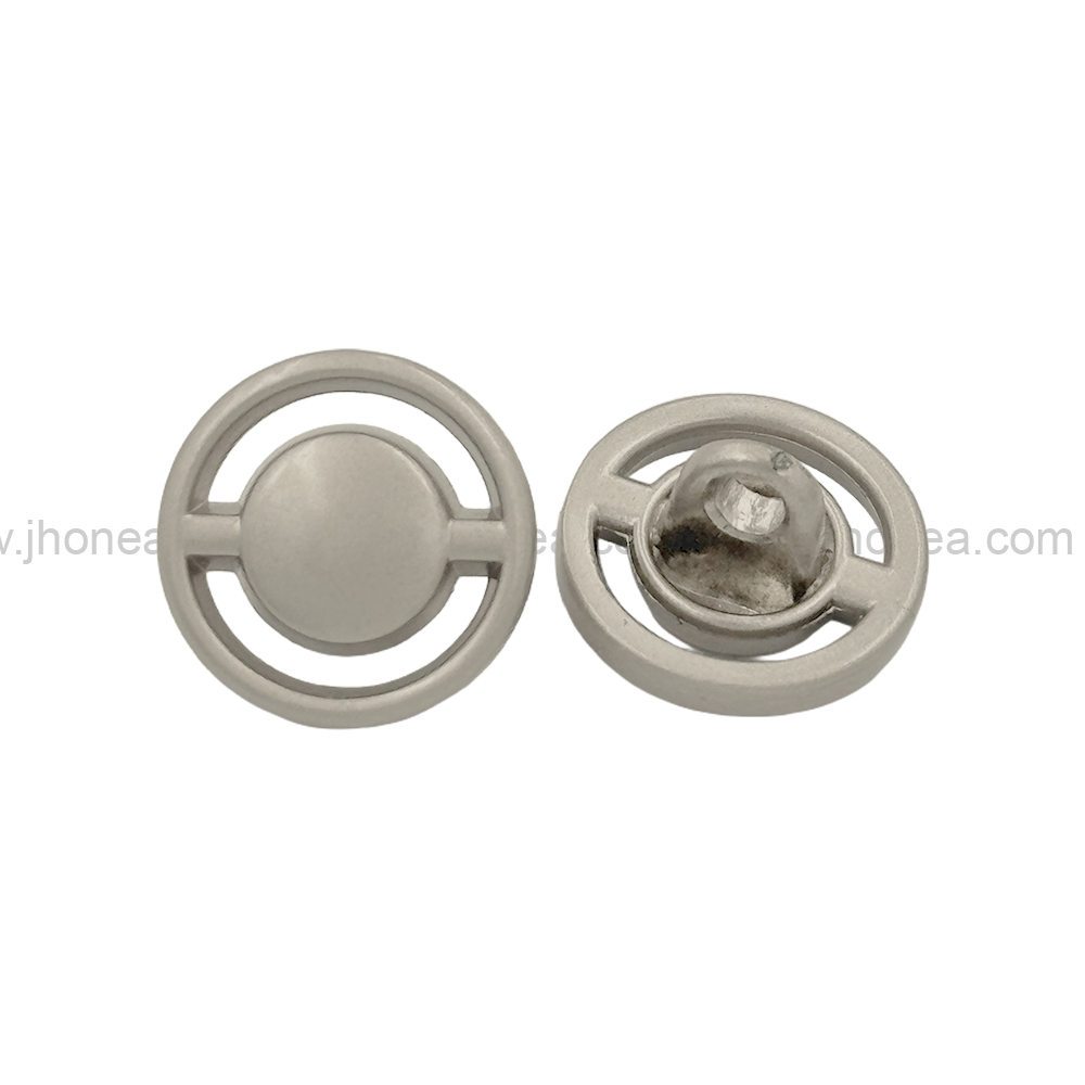 Matte Silver Round Ring Shape Fashionable Shank Button