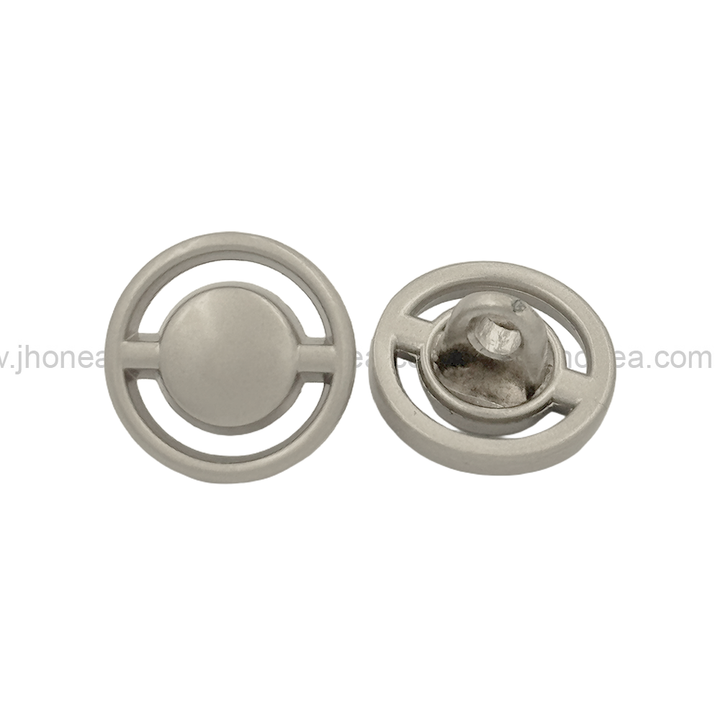 Matte Silver Round Ring Shape Fashionable Shank Button