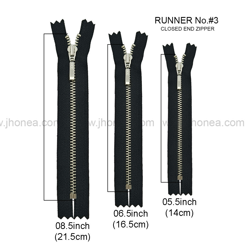 YKK- #3Number Silver Teeth YKK Premium Quality Metal Zipper for Dresses