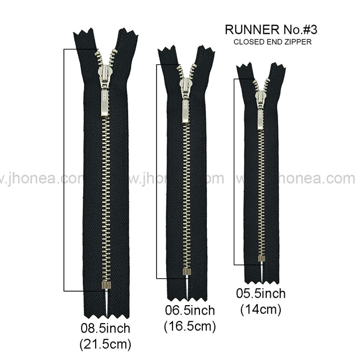 YKK- #3Number Silver Teeth YKK Premium Quality Metal Zipper for Dresses