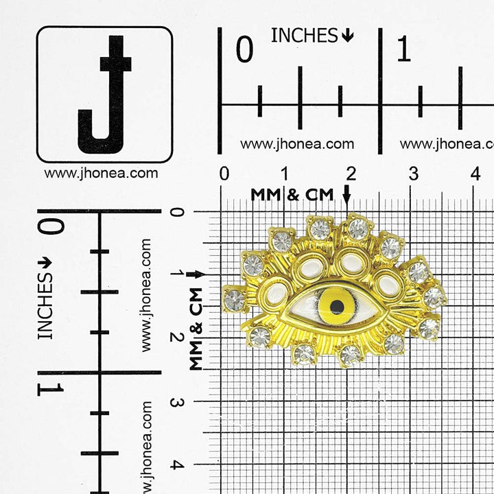 Fancy Eye Metal Button with Diamond Accents for Designer Wear