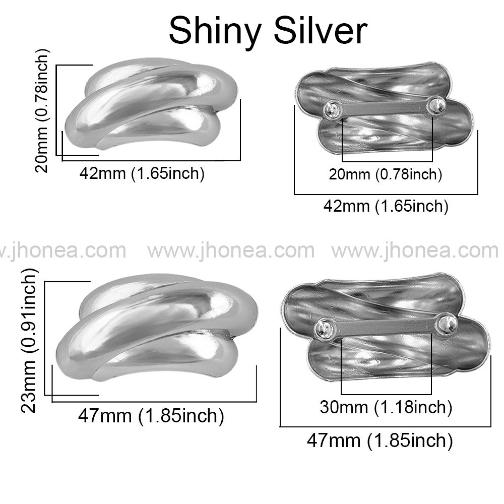 Designer Twisted Shape Shiny Finish Dress Strap Buckle