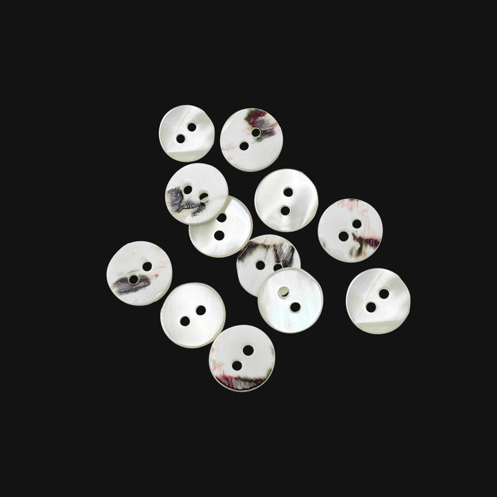 Round Shape 2-Hole 11mm Shirt/Kurta Natural Buttons