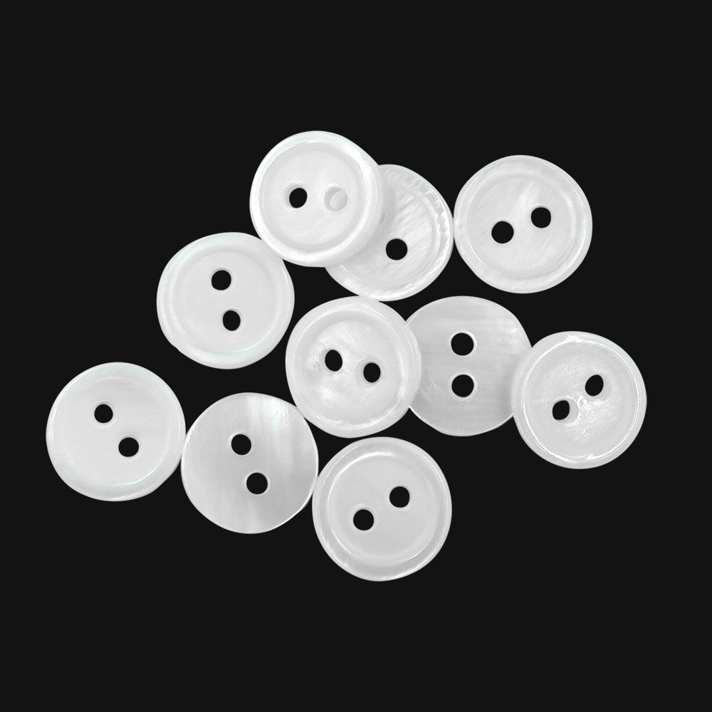 Shiny White Round Rim Natural Buttons for Men/Women/Kids Clothing