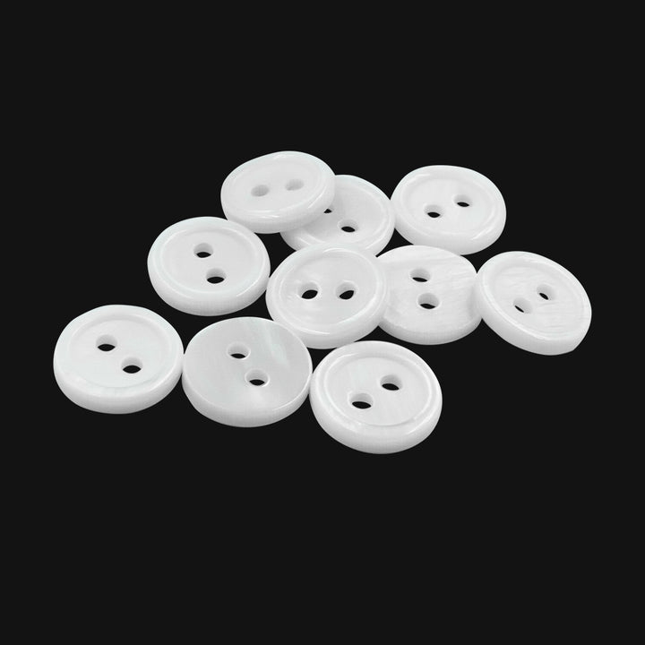 Shiny White Round Rim Natural Buttons for Men/Women/Kids Clothing