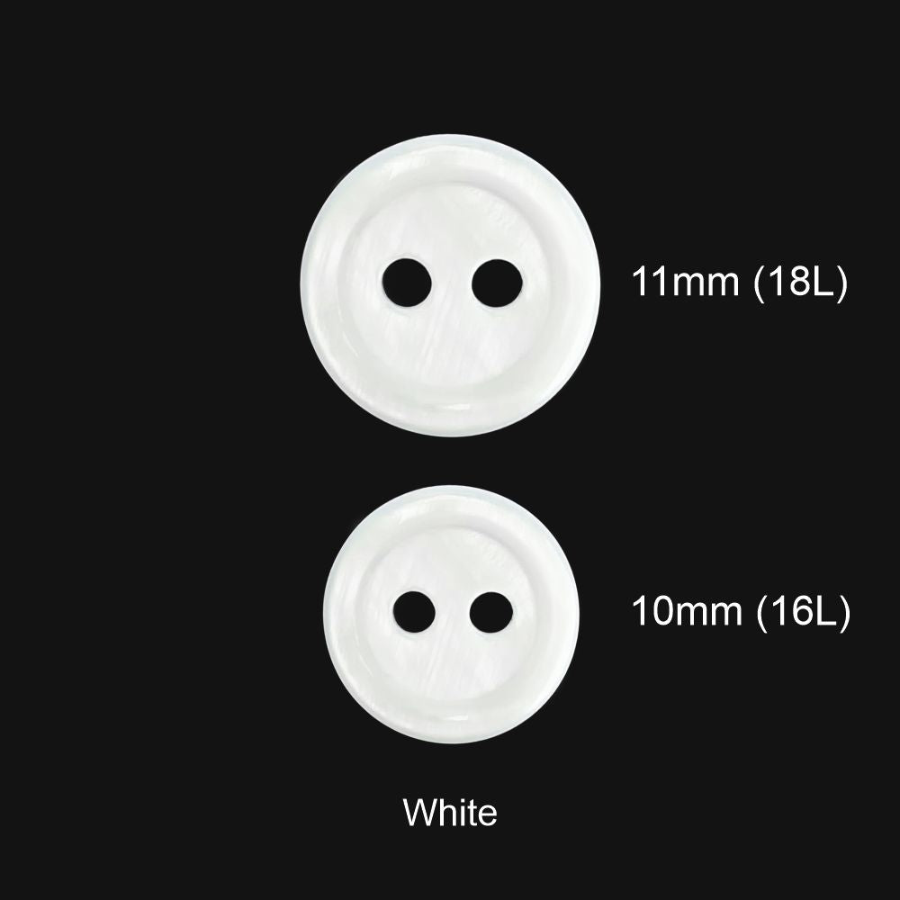 Shiny White Round Rim Natural Buttons for Men/Women/Kids Clothing