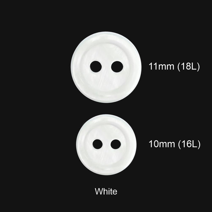 Shiny White Round Rim Natural Buttons for Men/Women/Kids Clothing