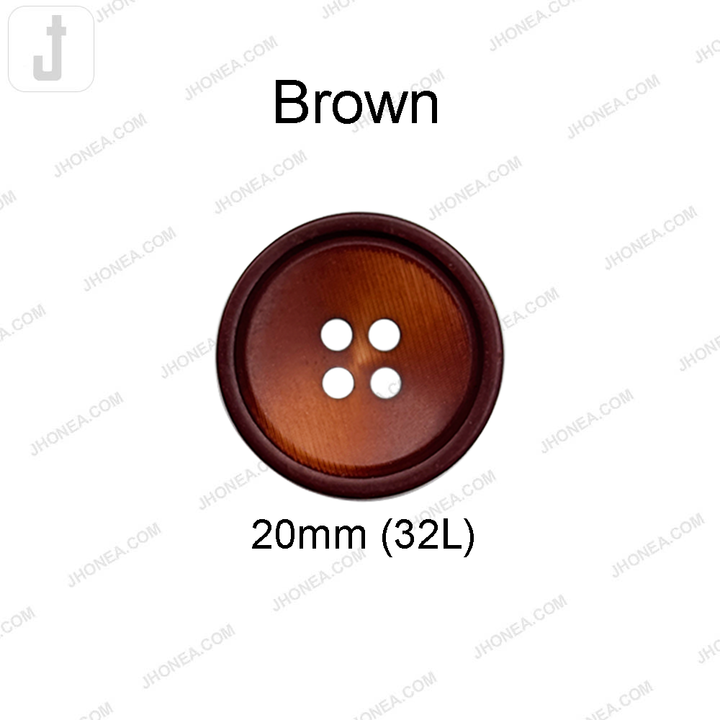 Classic Reddish Brown 4-Hole Polyester Rim Design Buttons