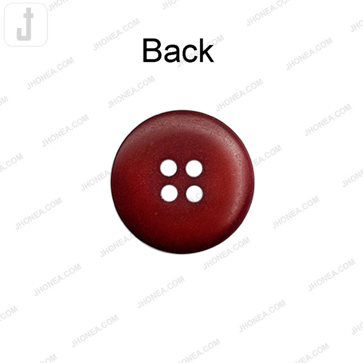 Classic Reddish Brown 4-Hole Polyester Rim Design Buttons