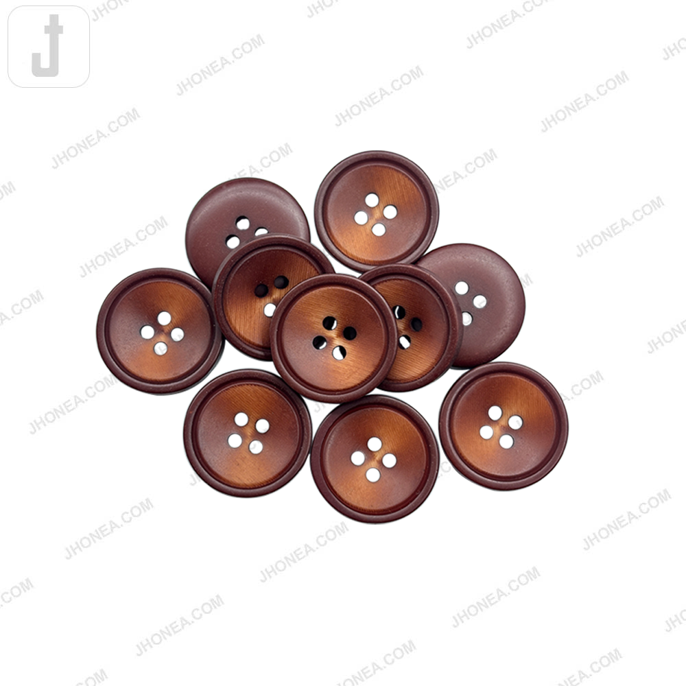 Classic Reddish Brown 4-Hole Polyester Rim Design Buttons