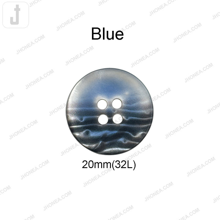 Beautiful Ocean Wave Design 4-Hole Natural Buttons for Sweaters