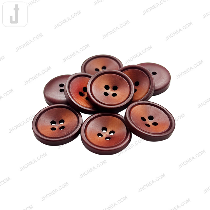 Classic Reddish Brown 4-Hole Polyester Rim Design Buttons