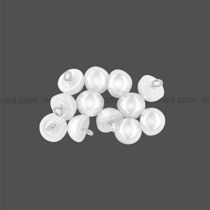 Sparkly Dome Shape Plastic Pearl Down Loop Button for Kurta