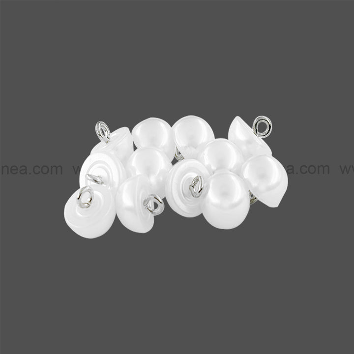 Sparkly Dome Shape Plastic Pearl Down Loop Button for Kurta