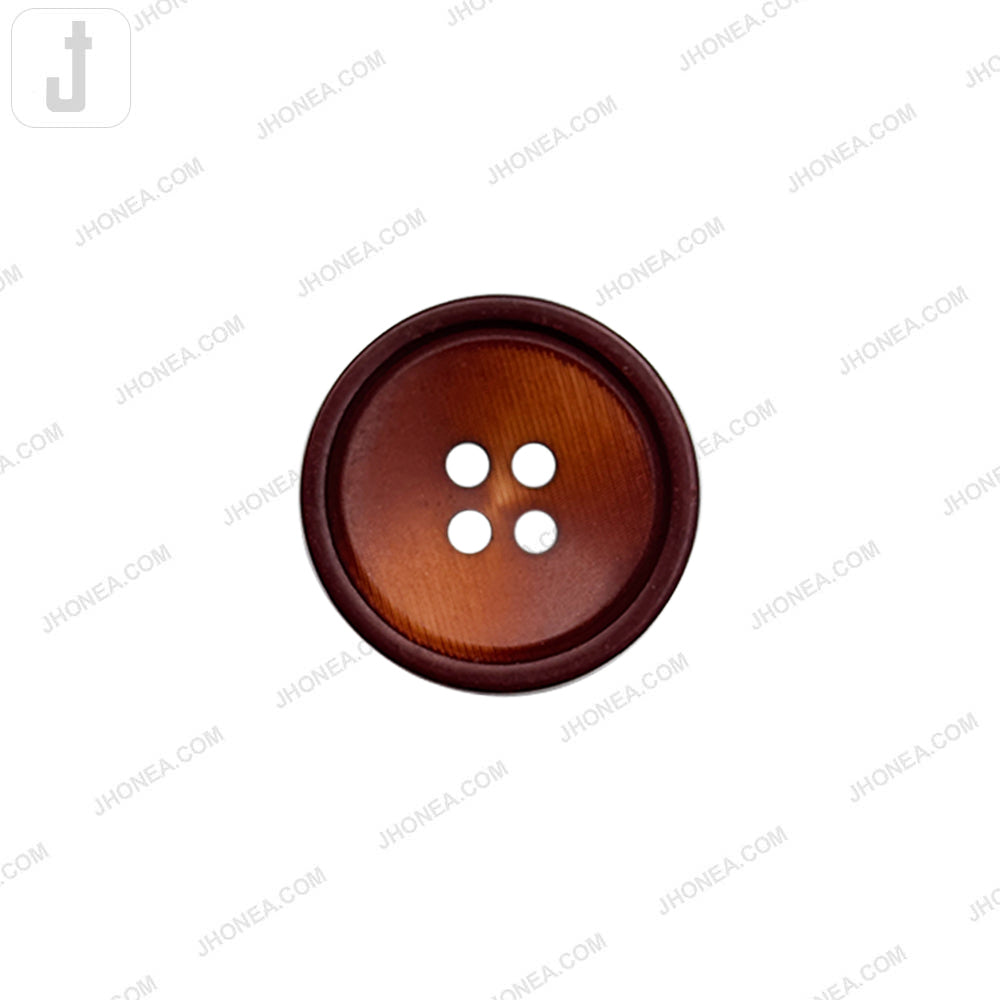 Classic Reddish Brown 4-Hole Polyester Rim Design Buttons