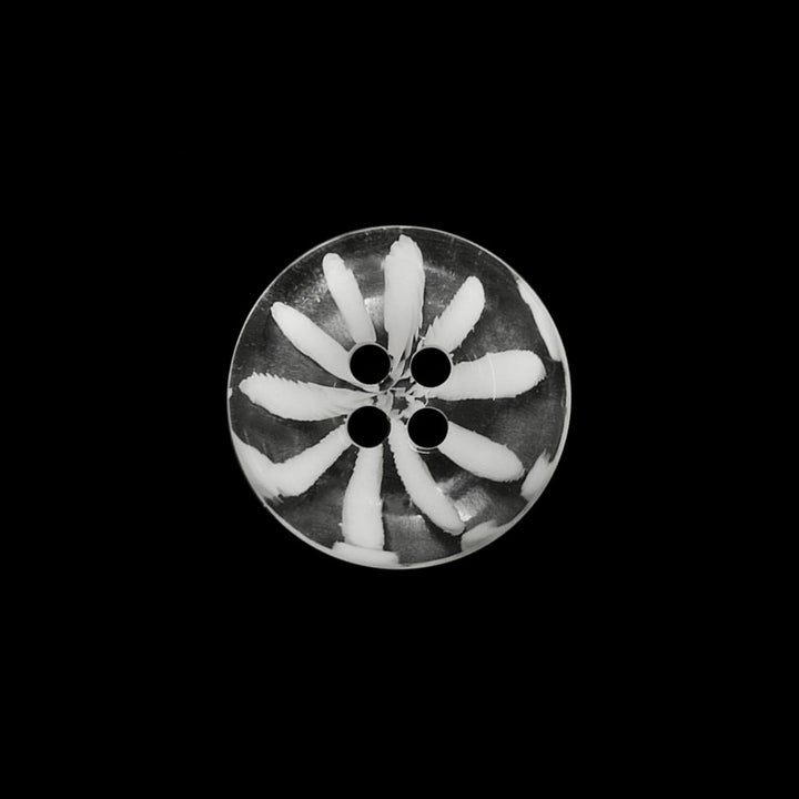 Stylish Transparent White 4 Hole Polyester Button