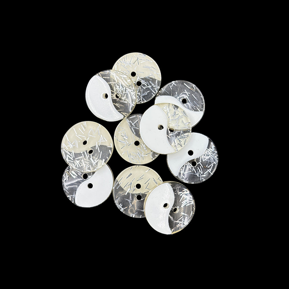 Classic Yin-Yang Design 2 Hole Polyester Buttons