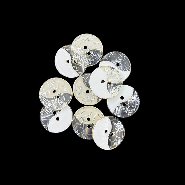 Classic Yin-Yang Design 2 Hole Polyester Buttons