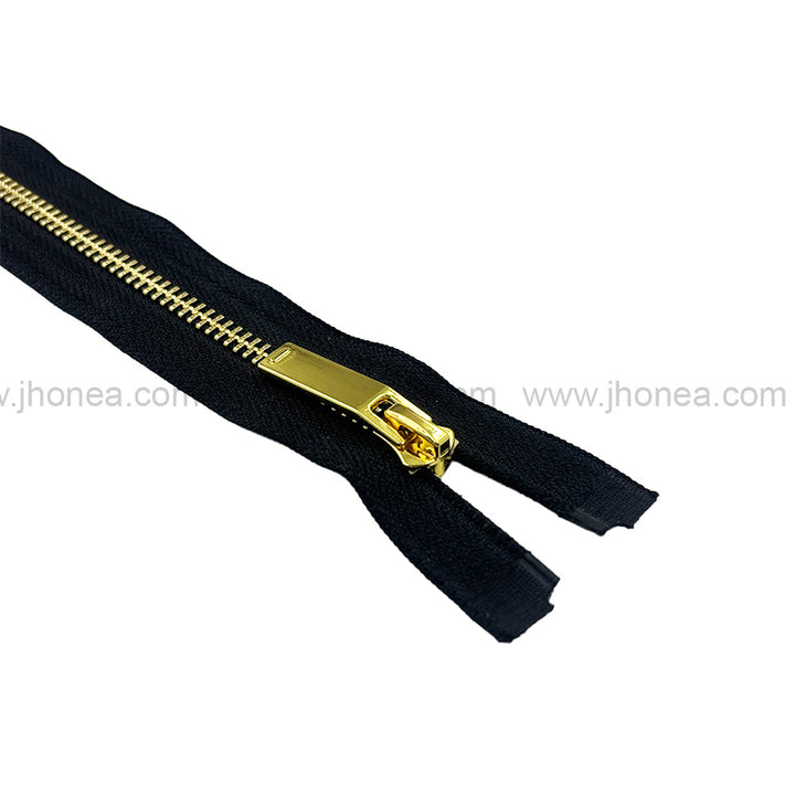 Number #5 Designer Shiny Gold Metal Teeth Fashion Zipper