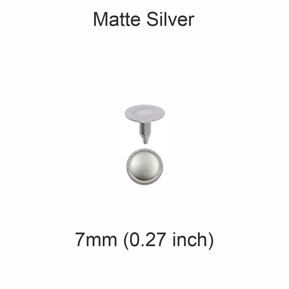 Matte Silver Rivet Fastener Studs for Jeans/Denims/Leathercrafts