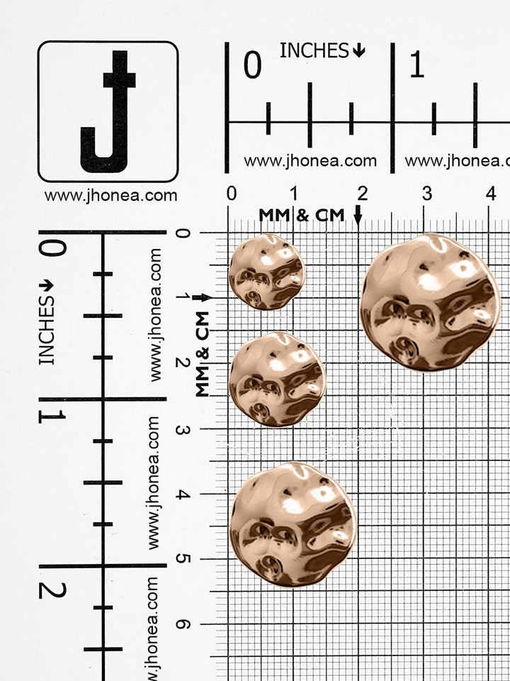 Elegant Round Shape Uneven Surface Shiny Metal Loop Buttons