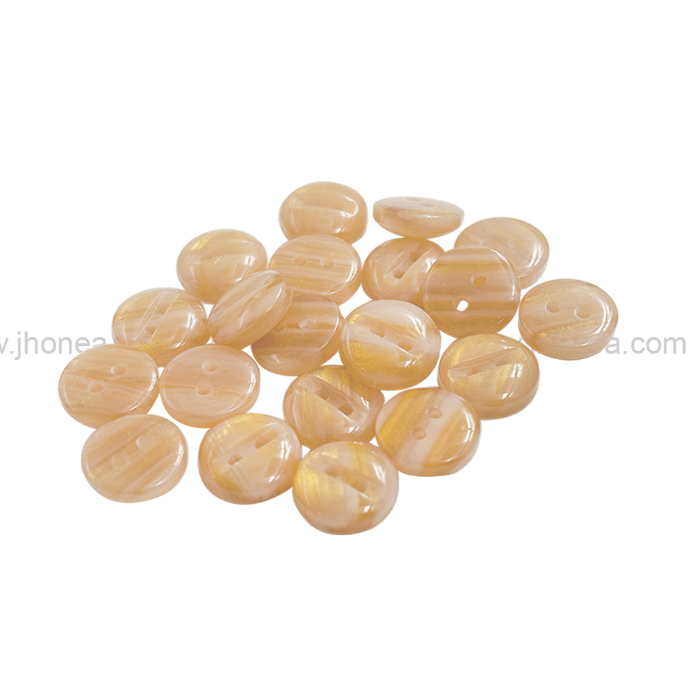 Smooth Pearlescent 2-Hole Poly Buttons for Clothing