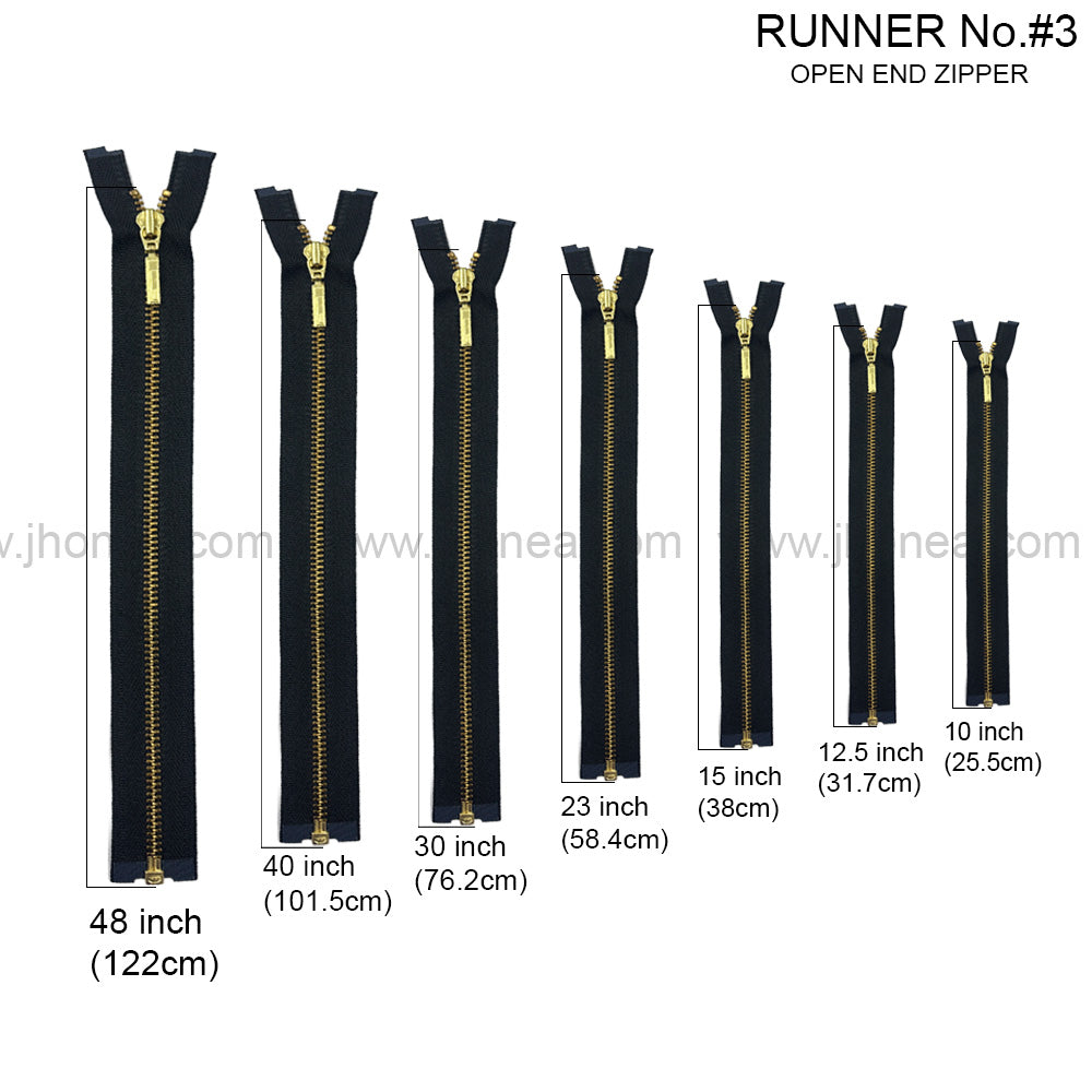 Premium #3 Number Gold Decorative YKK Metal Zipper for Hoodies & Jackets