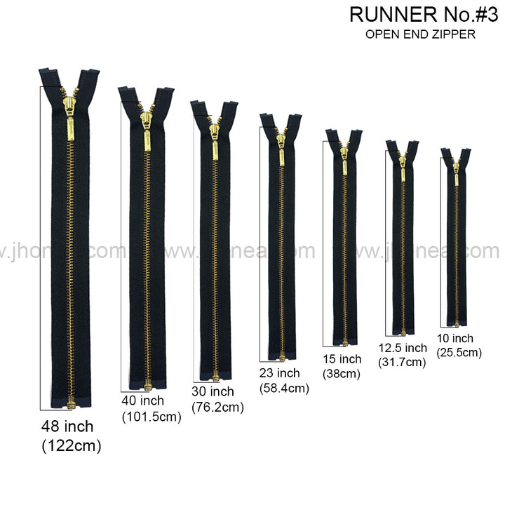 Premium #3 Number Gold Decorative YKK Metal Zipper for Hoodies & Jackets