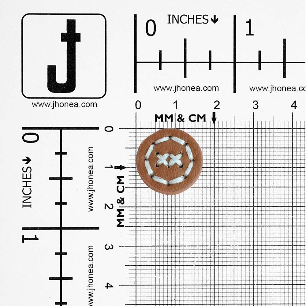 17mm Black and Brown PU Leather Downhole Loop Buttons