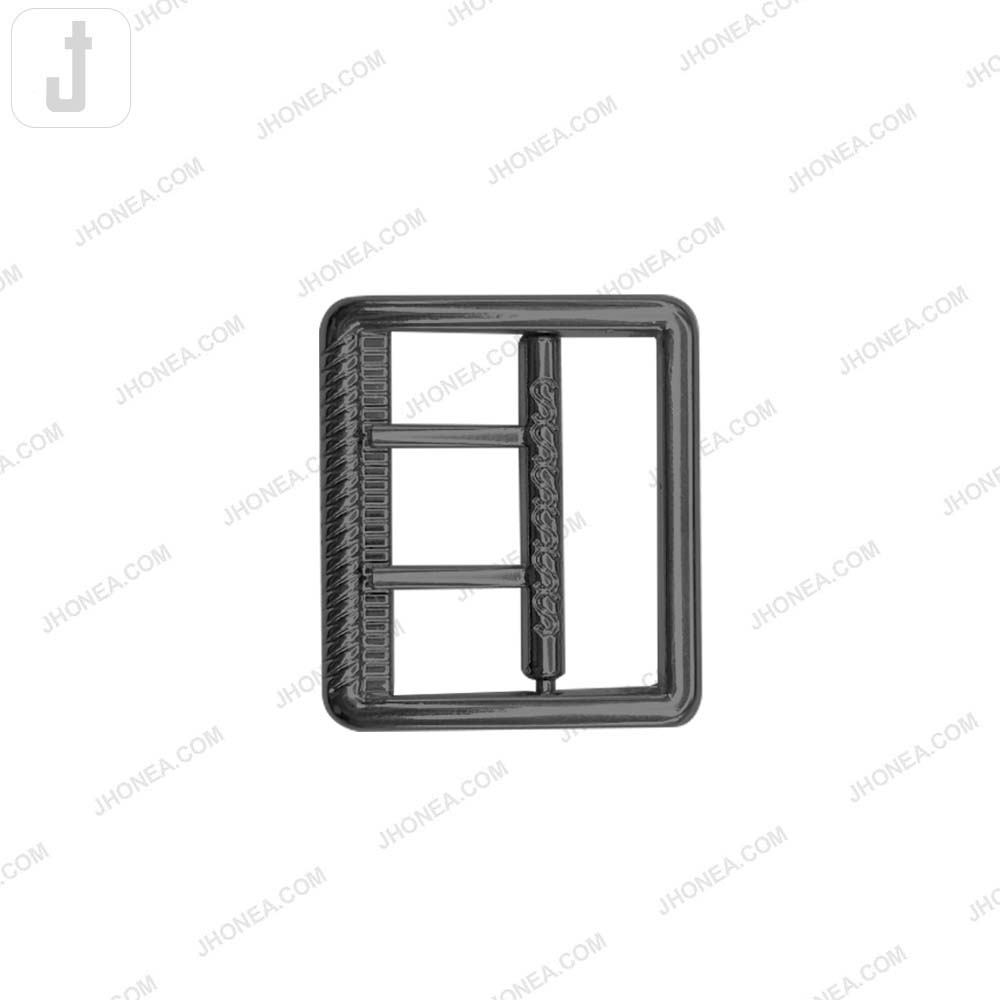 Modern Rectangular Gunmetal Shaped Metal Pant Buckle for Men’s & Women’s Apparel
