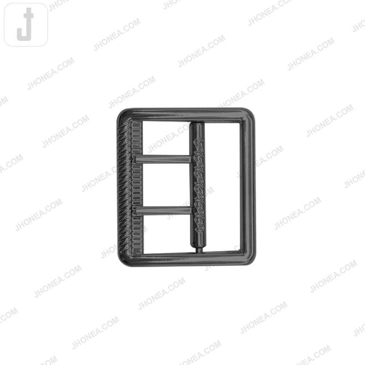 Modern Rectangular Gunmetal Shaped Metal Pant Buckle for Men’s & Women’s Apparel