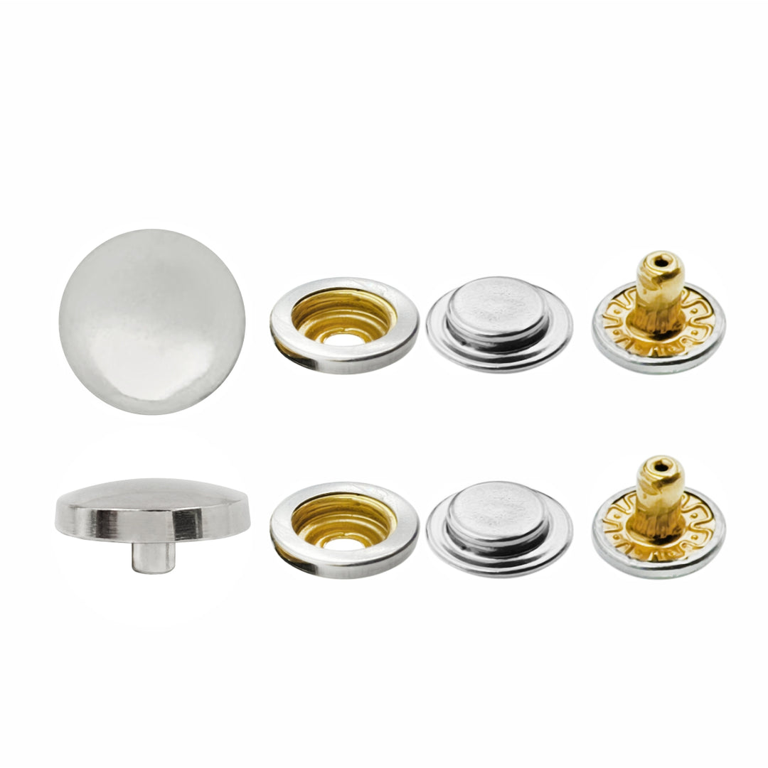 Shiny Round Shape Metal Snap Buttons for Leather Jacket/Shirt