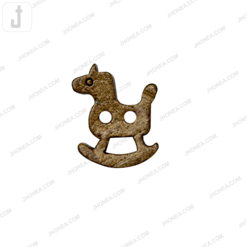 Cute Rocking Horse Shape 2 Hole Coco Button for Kidswear