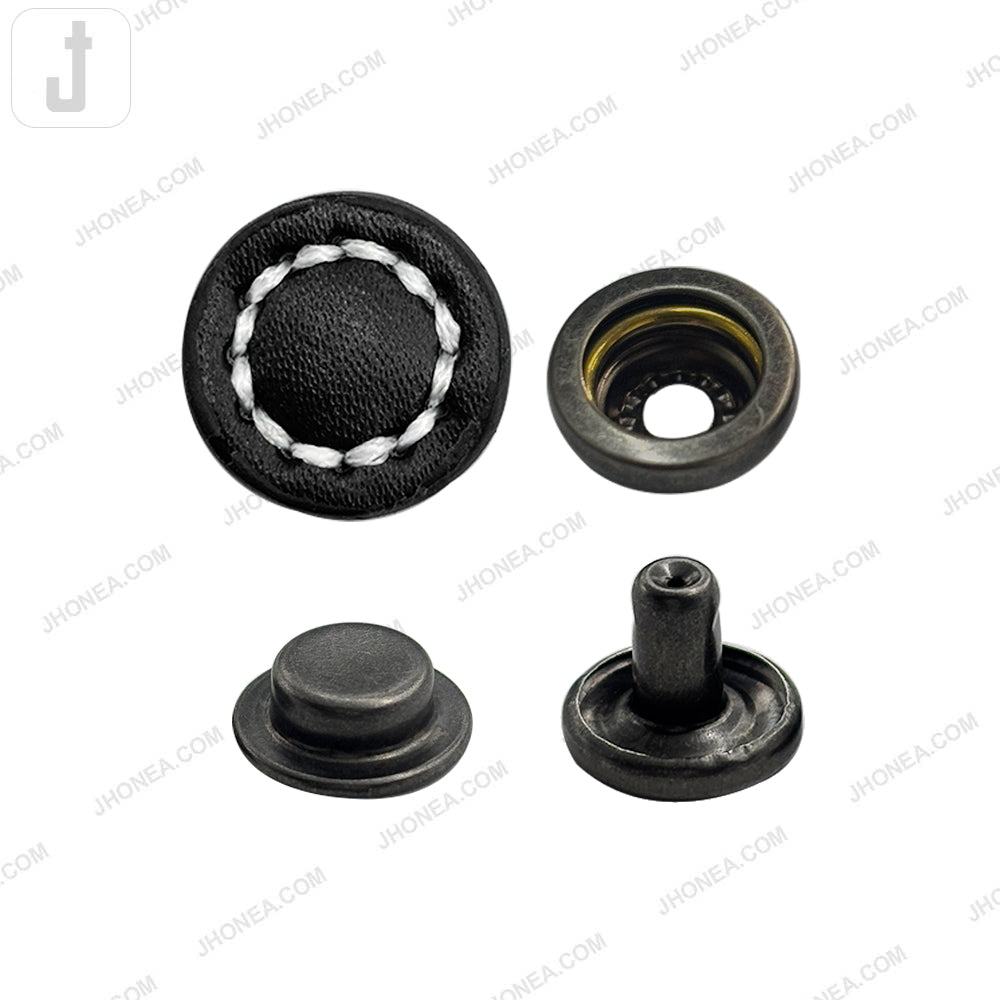 Classic PU Leather 4-Part Bowl Snap Button for Garments & Bags