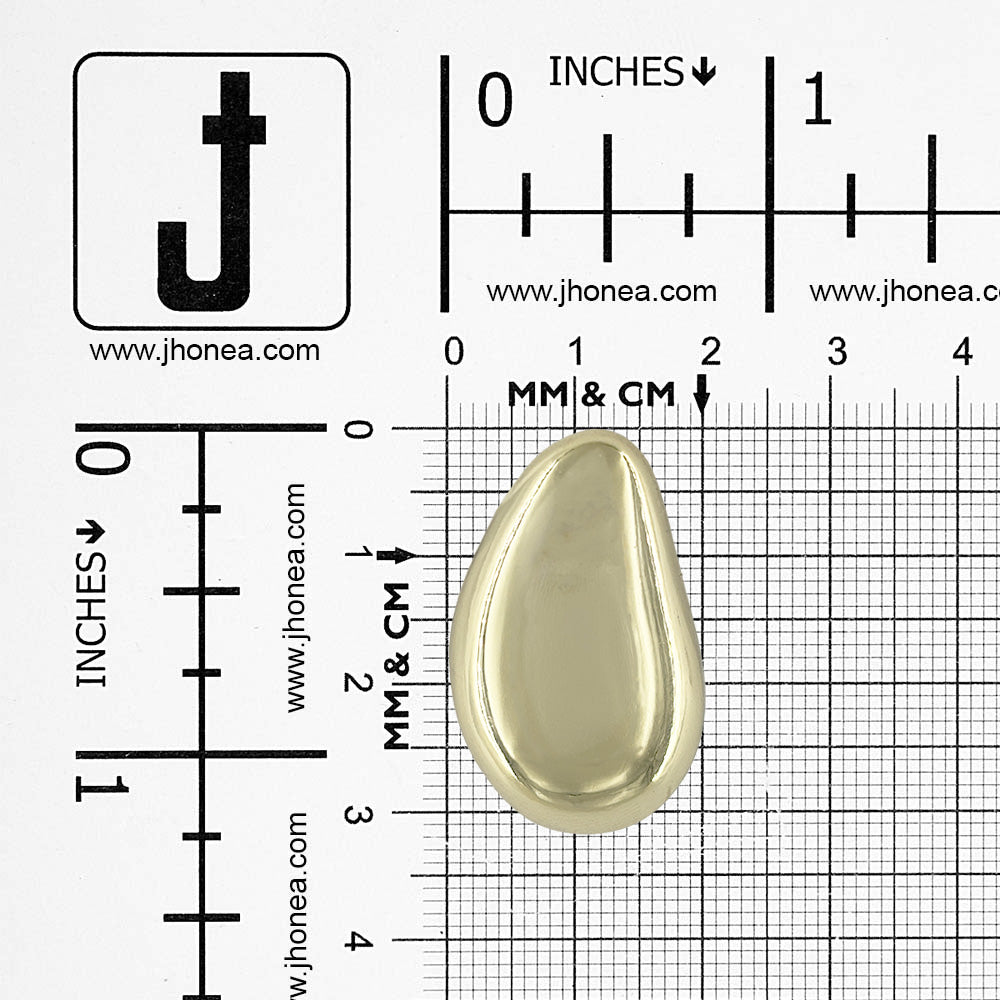 Elegant Smooth Bean-Shaped Shiny Metal Loop Buttons