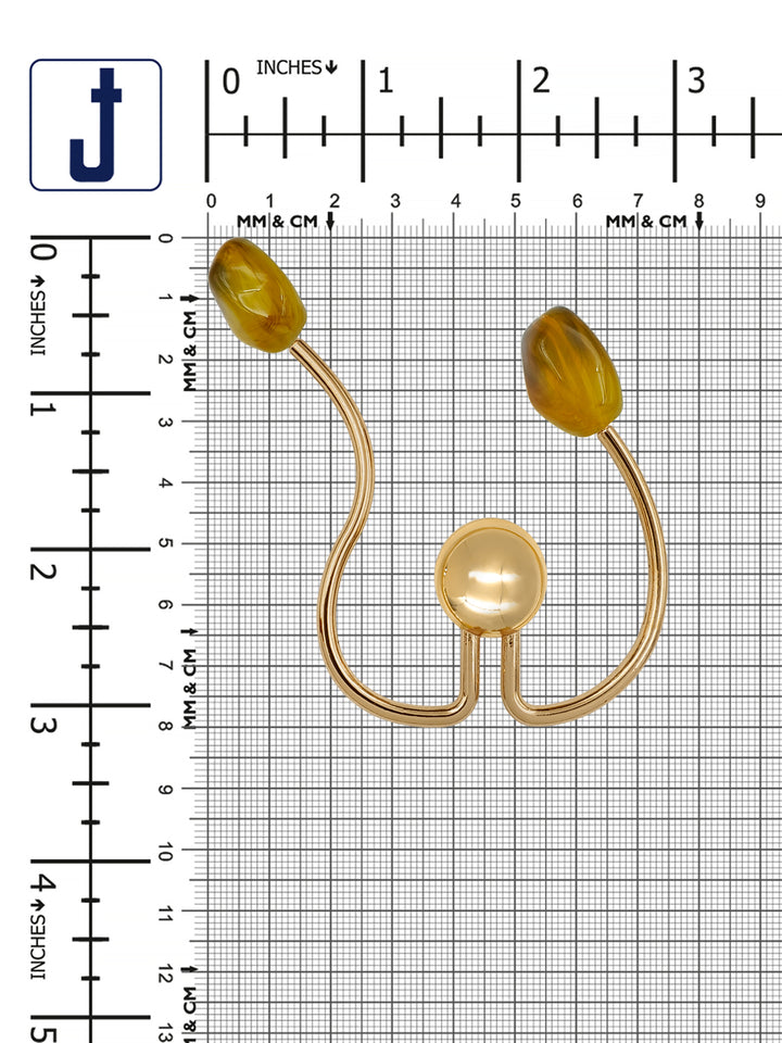 W-Shaped Curved Buckle with Amber-Colored Ends for Fashion Clothing