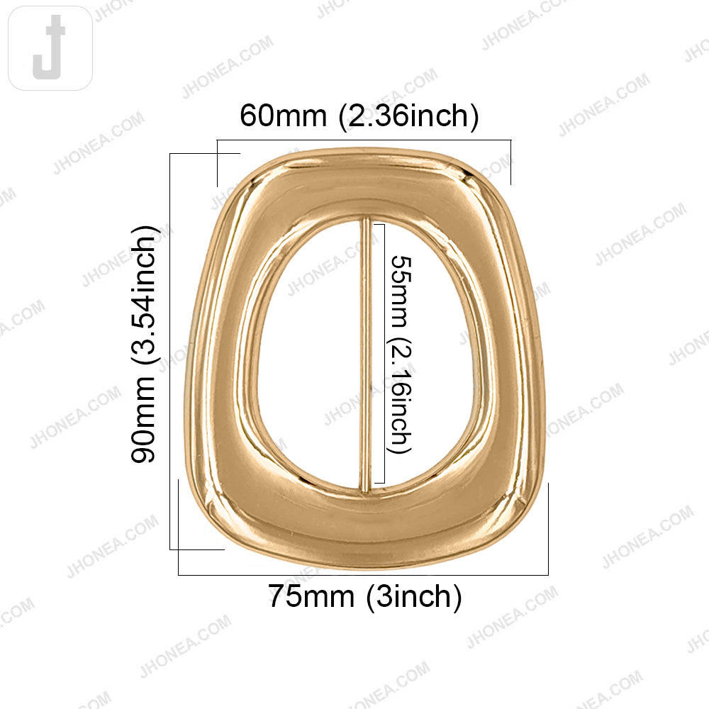 Stylish Shiny Smooth Finish Sliding Metal Belt Buckle