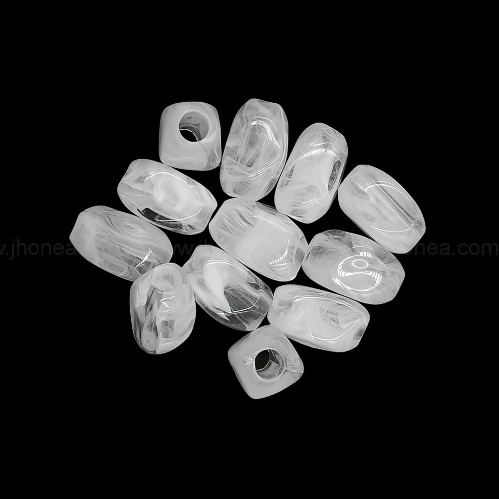 white resin polyester beads with 5mm hole