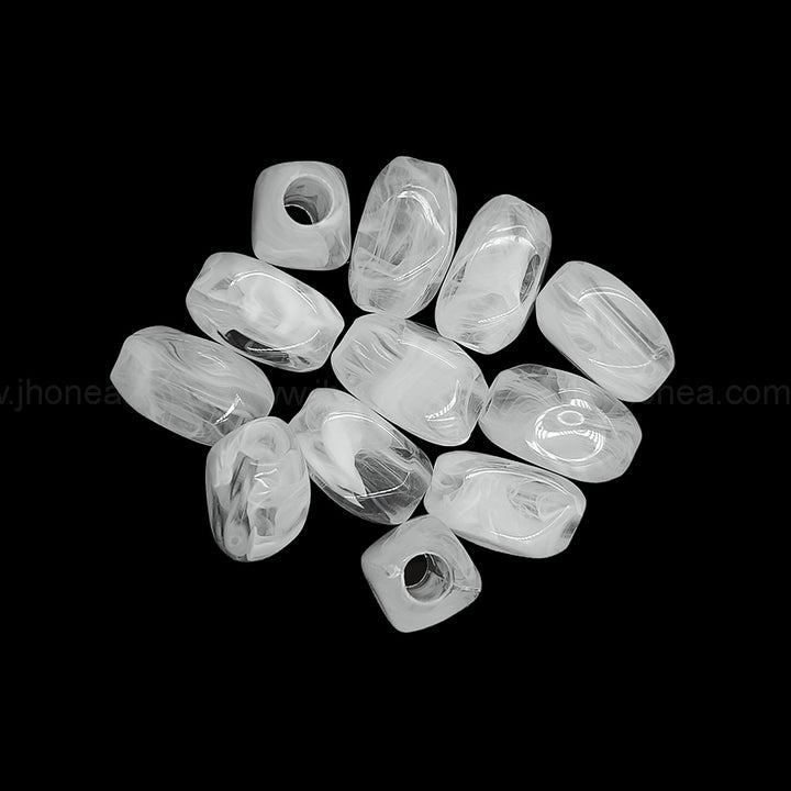 white resin polyester beads with 5mm hole