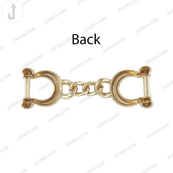 Stylish Shiny Finish Handcuffs Design Decorative Shoe Buckle
