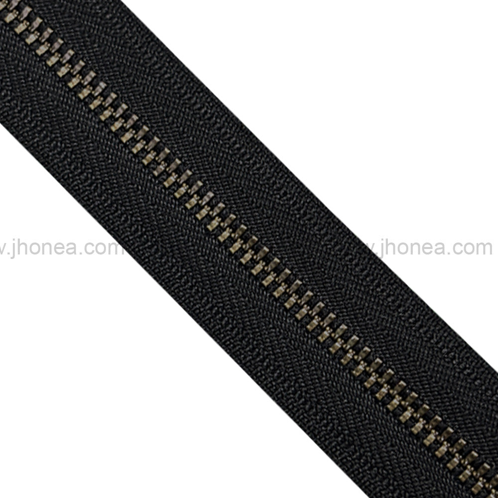 YKK #3 Number Premium Quality Antique Brass with Black Tape YKK Metal Zipper Rolls 