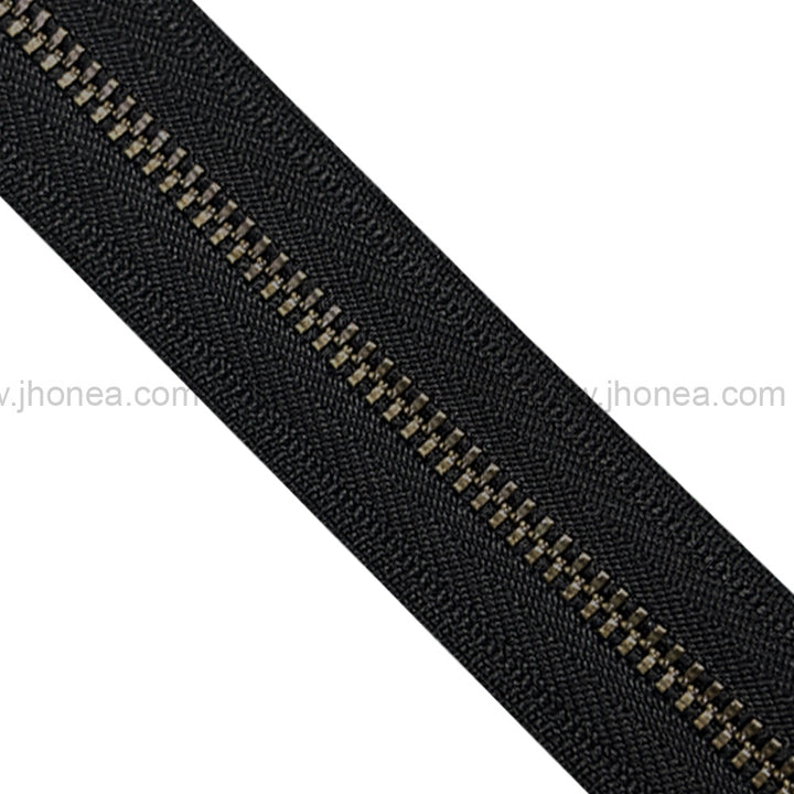 YKK #3 Number Premium Quality Antique Brass with Black Tape YKK Metal Zipper Rolls 