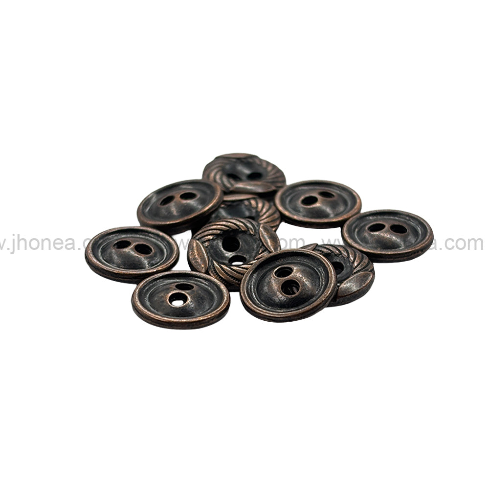 Engraved Rounded Rim 2-Hole Round Shape Shirt/Kurta Buttons