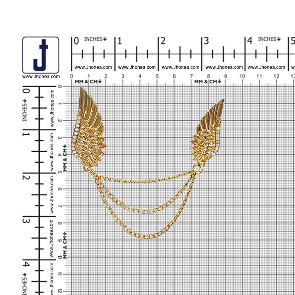 Elegant Triple Chain Hanging Wing Brooch
