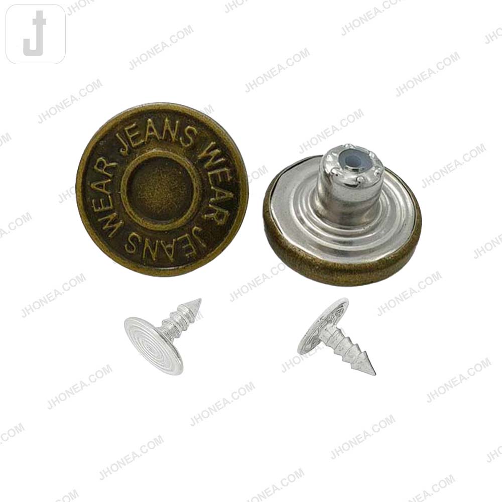 Antique Finish Metal Jeans Button for Denim Garments
