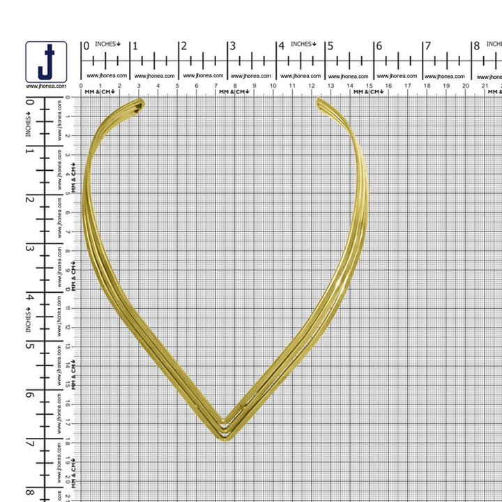 Elegant Geometric V-Shaped Brass Necklace Open Collar Choker for Women